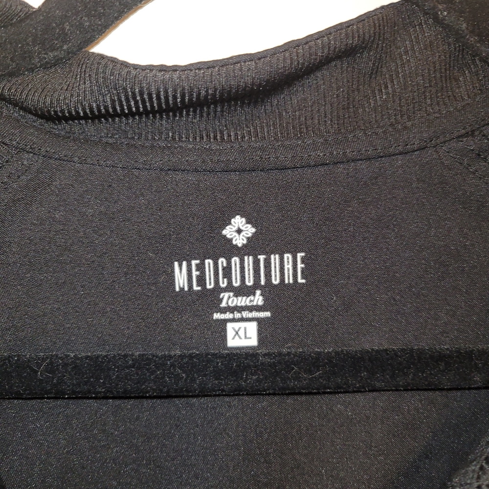 Med Couture Zip Up Scrub Jacket Black Size XL - Picture 4 of 5